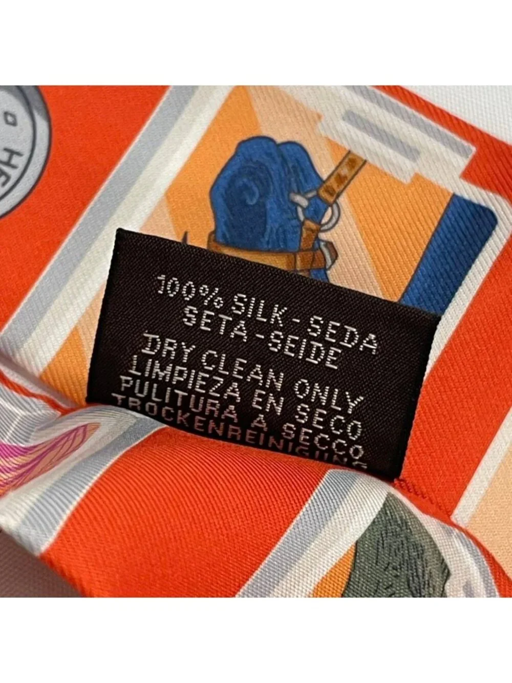 Hermes Scarf Twill Silk Story Orange